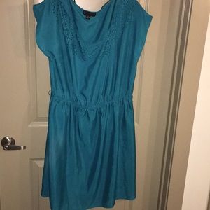 Teal dress with small design in the front